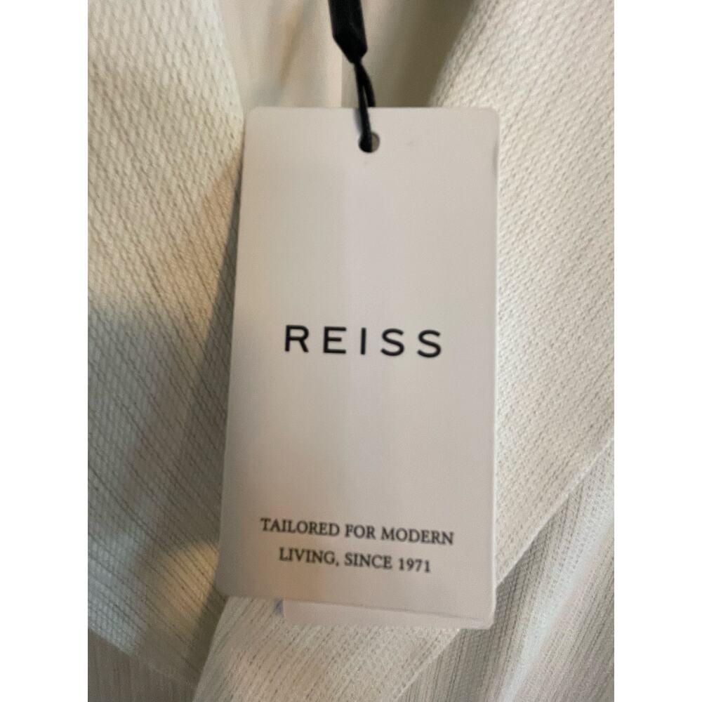 REISS Taupe / White Pinstripe Avalon Linen Blend Blazer - Picture 5 of 12